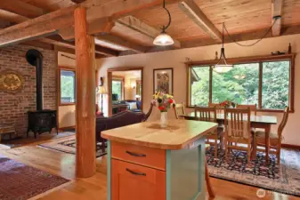 Looking back at the Living Room & Reading Nook from the Kitchen.