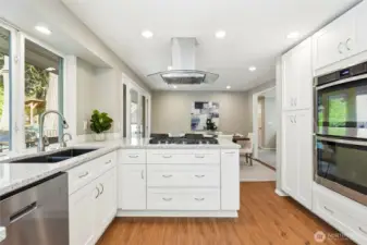 Fully Remodeled Kitchen with Quartz Counters, Large Island and Stainless Appliances in Forest Park Everett Home