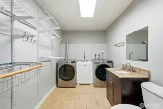 Large Utility Room with Washer Dryer, Laundry Sink and Extra Storage Space