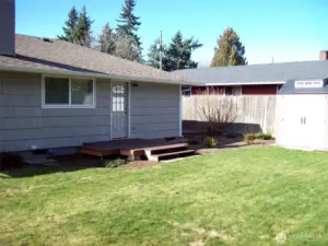Level grass in the backyard and is fully enclosed by fencing. Wood Deck and tool shed make life more enjoyable being outside.