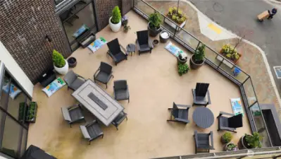 Over looking the courtyard