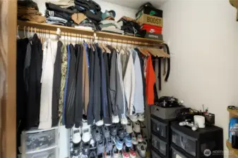 Biggest Bedroom closet is a walk in and very roomy.  Pictured is just one side