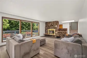 huge living room with fireplace