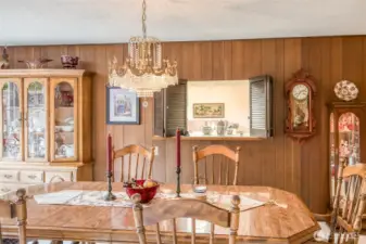 Dinning room with pass-through for easy serving.