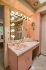 Beautiful built in vanity in primary bath.