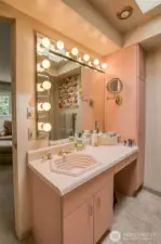 Beautiful built in vanity in primary bath.