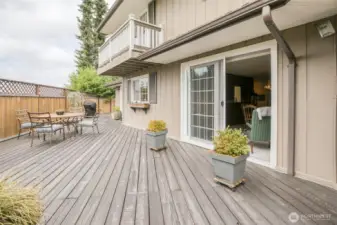 very private wooden deck