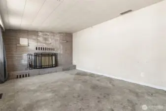 Large family room with abundant wall space