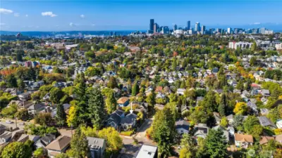 Soak in the stunning perspective of this home nestled in tree-lined streets, with downtown Seattle just minutes away.