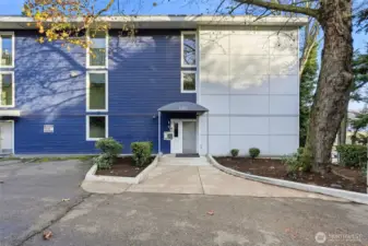 Building offers secured entry, shared laundry, and storage options.