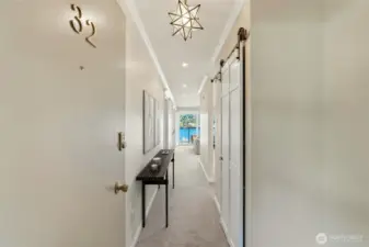 Charming entryway with direct sightlines to the living area and views beyond.