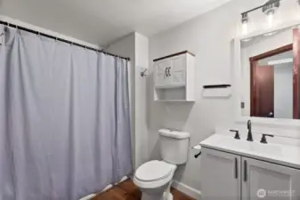 New vanities, toilets & light fixtures.