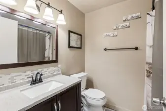 Guest bath with a new vanity & lighting!