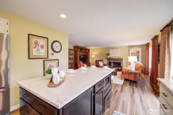 View from kitchen to family room