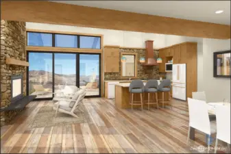 Interior digital rendering of home based on house plans