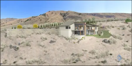 Digital rendering of home from view side off of Sky Harbor Dr.