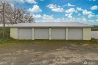 Four Car Garage—Concrete Floor and Insulated