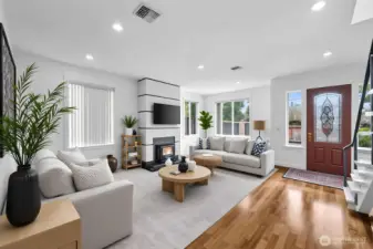 Living room - virtually staged