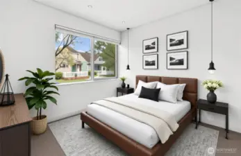 Note virtually staged 2nd bedroom lower floor