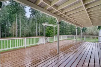 Rain or shine you will have a good time on the spacious deck.