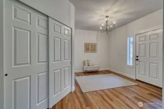 The home features a large entry for greeting guests.