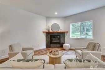 The gas fireplace is a wonderful focal point.