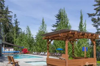A glimpse of the indoor/outdoor swimming pool at the Kala Point Clubhouse.