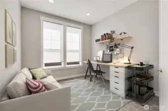 Virtually Staged Downstairs office