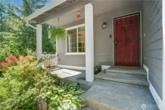The covered porch is the best spot to start your morning or watch your guests play in the front yard. The newer storm door is a great way to create a gentle breeze throughout the house on warmer days.