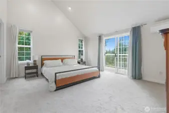 Primary bedroom with Balcony & Luxe 5 piece bathroom suite