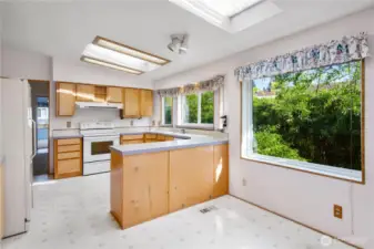 The breakfast nook has a huge window to let in the morning light!