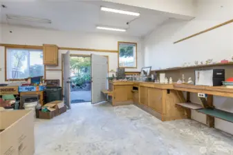 Another workshop view, with the doors open to demonstrate access