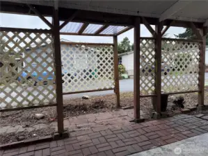 From inside the carport sometimes used as a patio