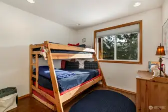 Main floor 2nd guest room with bunk beds plus trundle