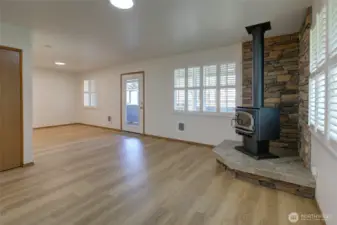 Living area looking onto dining space.