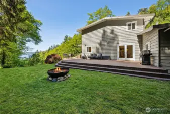 Firepit off of deck