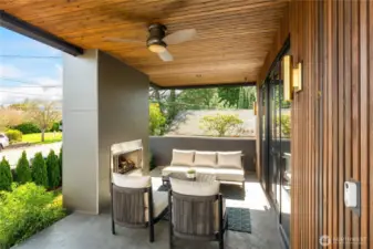 Gas fireplace to gather in nature.