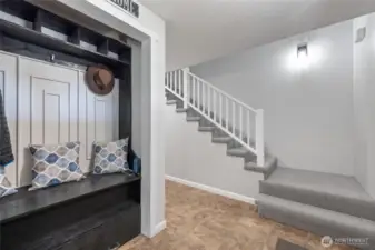 Brand new carpet up the stairs