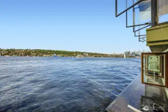 View standing on the end of the finger pier where you may want to bring your paddle boards and kayaks...