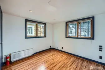 2nd bedroom is large and has the washer dryer in the closet area.