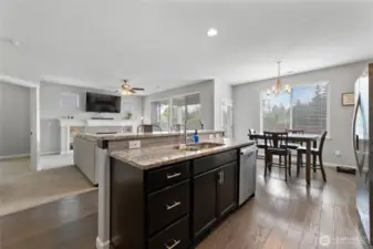 Kitchen with bar eating area