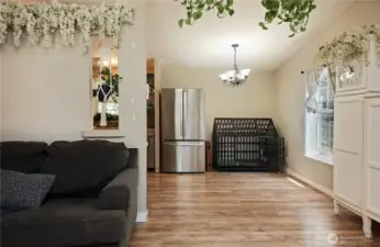 Dining room just off the living room