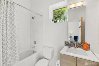 Full Bath off of the lower level Bedroom.