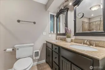 Primary bath ensuite with shower