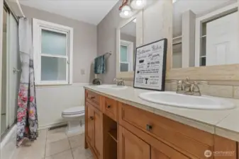 Full bath down the hall and close to 2 of the 5 bedrooms