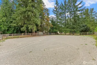 A dream for horse lovers! This property boasts a well-maintained barn with multiple stalls, a dedicated tack room, and a 60 x 80 riding arena.