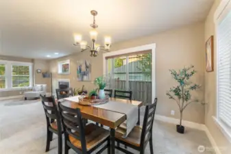 Access to the backyard through the dining room.