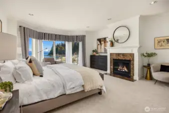 Primary on the main floor with fireplace