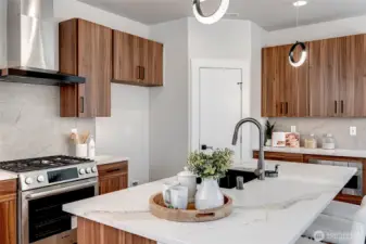 Beautiful walnut cabinetry