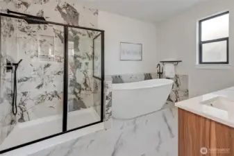 Stunning luxury finishes in primary bathroom